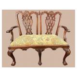 MAHOGANY CHIPPENDALE DOLL SIZE SETTEE