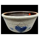 ROWE POTTERY BLUE MARK HEART CROCK