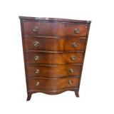 MAHOGANY DREXEL SERPENTINE FRONT CHEST