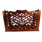 PIERCE CARVED CHERRY MAGAZINE RACK