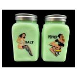 PINUP GIRL JADEITE SALT AND PEPPER