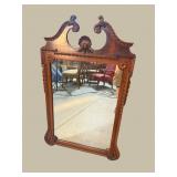 FLAMED MAHOGANY CHIPPENDALE MIRROR