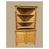 ANTIQUE PEGGED PINE CORNER CABINET