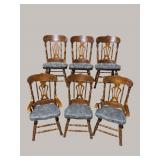 SET OF 6 OAK PRESSBACK CHAIRS