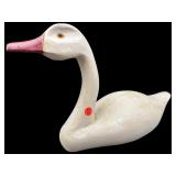 SIGNED 1956 WOOD CARVED GLASS EYE GOOSE DECOY