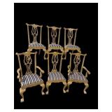 6 CHIPPENDALE PAINT DECORATED CHAIRS