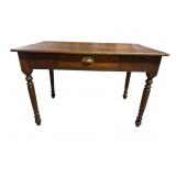 TURNED LEG OAK 1 DRAWER TABLE