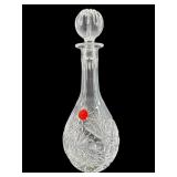 QUALITY CUT CRYSTAL PINWHEEL DECANTER WITH STOPPER