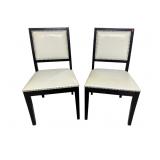 PR OF EBONIZED VINYL CHAIRS