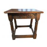 CARVED OAK 19TH CENTURY STOOL