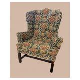 SOLID MAHOGANY CHIPPENDALE WINGBACK CHAIR