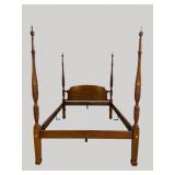 RARE BLACK WALNUT HENKEL HARRIS QUEEN SIZE CARVED