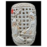 RETICULATED POTTERY FIGURAL VASE