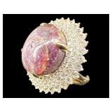 925 STERLING SILVER STAR RUBY & WHITE SAPPHIRE