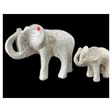 2 CHALK MEXICAN ELEPHANTS