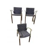 3 STEEL CASE MODERN DESIGN ARM CHAIRS