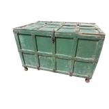 19TH CENT. PAINT DECORATED STORAGE BOX