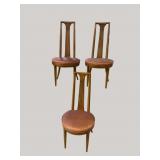 3 MCM HIGHBACK ROUNDED CHAIRS