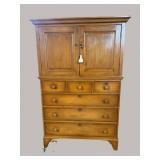 19TH CENT. ENGLISH TALL LINEN CHEST