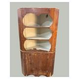 ANTIQUE PINE OPEN FRONT CORNER CABINET