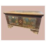 19TH CENT. PA DUTCH PAINTED PINE BLANKET BOX
