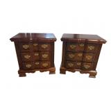2 CHERRY 3 DRAWER NIGHTSTANDS