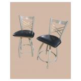 2 HEAVY METAL SWIVEL BARSTOOLS