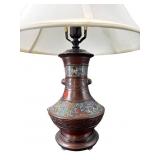 ANTIQUE CLOISONNE BRONZE LAMP