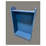 BLUE PAINTED OPEN BOOKCASE