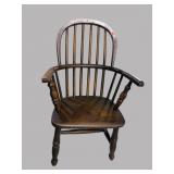 19TH CENTURY ELM YOUTH WINDSOR ARM CHAIR