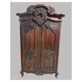 SOLID MAHOGANY HEAVY CARVED 2 DOOR WARDROBE