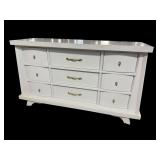 MCM WHITE LACQUERED 9 DRAWER DRESSER