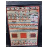 ANTIQUE SAMPLER IN FRAME