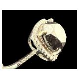 14K FANCY BLACK & WHITE DIAMOND RING