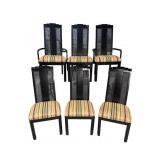 6 EBONIZED CANED HIGH BACK CHAIRS