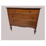 WALNUT 3 DRAWER CHEST