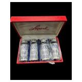 LEONARD COBALT SILVER PLATE SALT & PEPPER SET