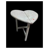 PAINT DECORATED PINE HEART SHAPED TABLE