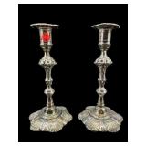 PR OF ORNATE SILVERPLATE CANDLESTICKS