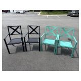 4 METAL OUTDOOR CHAIRS