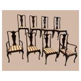 8 SOLID MAHOGANY ANTIQUE QUEEN ANNE CHAIRS