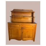 19TH CENT. CHERRY SIDEBOARD WITH HUTCH TOP