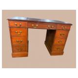 MAHOGANY LEATHER TOP DESK