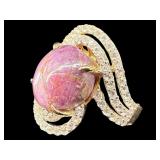 14K PLATED OVER STERLING 925 STAR RUBY & SAPPHIRE