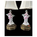 PR OF FIGURAL PORCELAIN LAMPS
