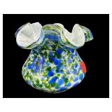 FENTON ART GLASS VASA AVENTURINE GREEN SPECKLED