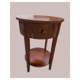 CONTEMPORARY MAHOGANY ROUND 1 DRAWER TABLE