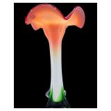 TALL TULIP ART GLASS VASE