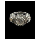 STERLING SILVER PAST PRESENT FUTURE CZ RING