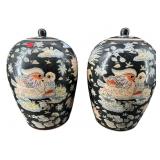 2 ORIENTAL PORCELAIN BIRDS AND FLOWERS MOTIF